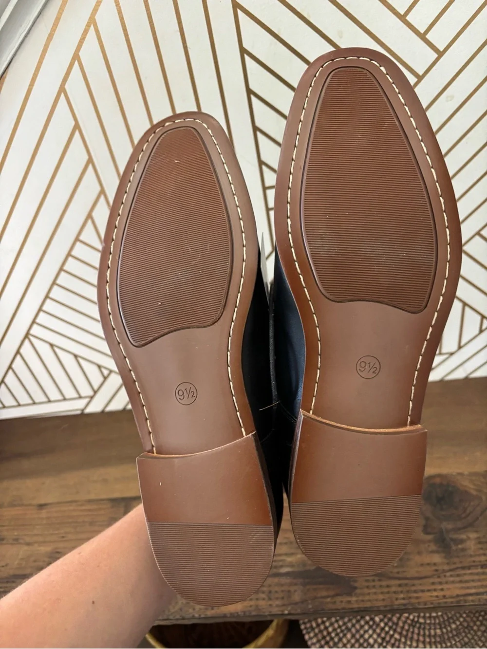 Goodfellow & Co Black Leather Cap-Toe Derby Shoes